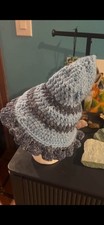SALE Hand Crochet Witch Made Boho Blue Halloween SIZE SMALL Hat picture