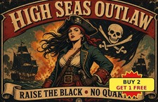 Pirate Theme Cutthroat Island Vintage Treasure Map Metal Tin Sign Wall Decor picture