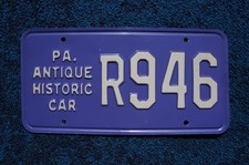Pennsylvania ANTIQUE HISTORIC CAR License Plate picture