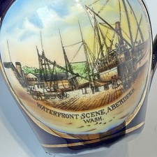 ABERDEEN WA WASHINGTON Antique WATERFRONT PIER Souvenir COBALT TRINKET CREAMER picture