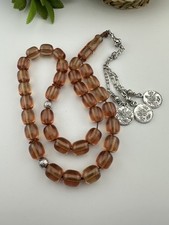 VTG Collectible Misky Amber 33 Beads Islamic Rosary مسبحة مسباح مسكي 402 picture