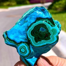 74G Natural chrysocolla/Malachite transparent cluster rough mineral crystal picture