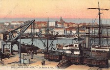 France Boulogne sur Mer Bassin a Flot Steamboat vintage postcard B969 picture
