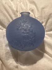 Vintage blue satin vase, 4 inches tall picture