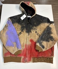 KIDILL x Carhartt Hooded Active Jacket Punk Studded Painted Distressed Japan   picture