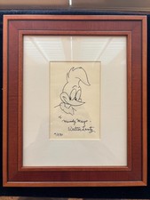 Vintage Walter Lantz Framed Handdrawn, Dated & Signed 