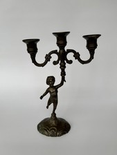 Antique cast metal 3 armed candleholder picture