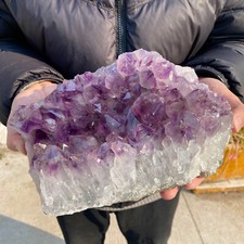 13lb Large Natural Amethyst geode quartz crystal cluster specimen Healing picture