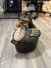 Vintage Minutman 1986 Cast Iron Dragon Humidifier Stovetop Iron Steamer Pot picture