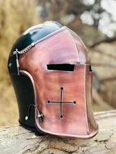 Medieval Barbute Helmet Knight Armor Role Play Wearable Helmet Halloween Gift picture