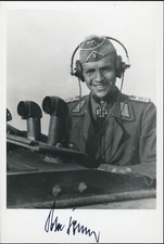 Peter Frantz signed photo. Oakleaves winner. 2nd Panzer division. picture