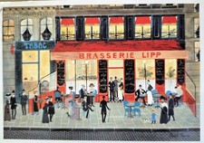Paris Brasserie Lipp 1970s old card picture