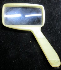 Vintage MCM Hand Held Magnifier Glass Bausch & Lomb White Pearlized Plastic picture