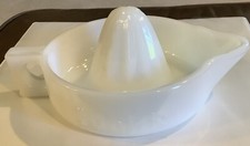 Sunkist White Milk Glass Lemon Orange Reamer Juicer Thatcher Glass Vtg(116ia) picture