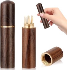 Small Toothpick Holder,2PCS Wood Pocket Toothpick,Toothpick Case Pocket,Portable picture