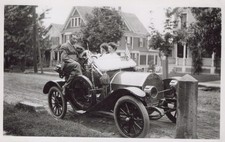 Hupmobile Model 20 Runabout Flags Brass Era Auto 1910s - RPPC Photo Postcard picture
