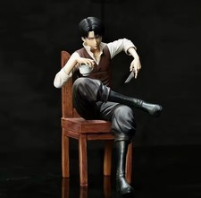 Attack On Titan Levi Ackerman 19cm Sitting Figure Anime PVC Statue Collectible picture