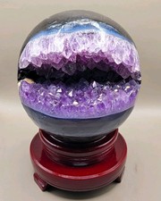 3.8 LB Amethyst Crystal Pac-Man Sphere with Display Stand Crystal Healing picture