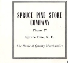 Spruce Pine Store Co The Home of Quality Merchandise NC 1951 Playbill Print Ad picture