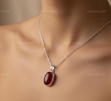 Natural Carnelian Gemstone Pendant 925 Sterling Silver Jewelry Womens Pendant picture