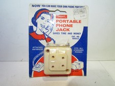 NOS Vintage SNAPIT Portable Phone Jack NOS 4 Prong Surface Mount Ivory 49591C picture