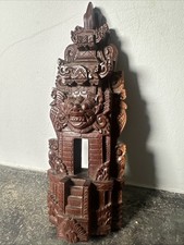 Intricate Hand Carved Balinese Indonesia Wooden Hindu Dragon Temple Figure. picture