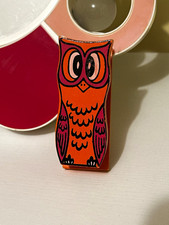 Vintage Orange Pink Owl Stapler Marked 