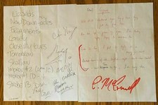 PHISH LYRICS CANADIAN SHOW RARE SIGNED PAGE MCCONNELL SET LIST AND LIZARDS  picture