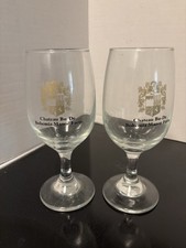 Pair Chateau Bu-de Bohemia Manor Farm Souvenir Wine Glasses picture