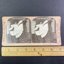 Girl High Kick Stereoview Keystone View Co. B.L. Singley 1894 Victorian picture