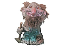 Nyform Vintage Troll Figurine 4.5 in Fuzzy Hair Faux Fur Chain Tag 1960s picture