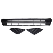 Front Bumper Lower Grille Insert Grill with Left Right Side Fog Light Hole Co... picture