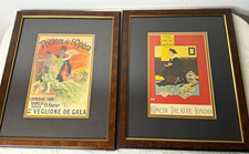 Vintage Art Nouveau Poster Prints Pair Jules Cheret Henri Meunier Framed Paris picture