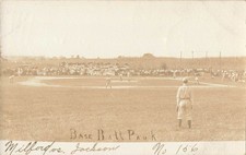 1906 Milford NH vs Jackson NH Baseball Game RPPC Real Photo Postcard Crowd Rare picture
