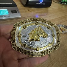 Horse Rodeo Belt Buckle Metal Western Yellowstone Rancher Farm Collector US GIFT picture