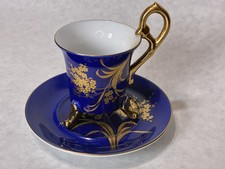 Burgwindheim TK Cobalt Blue & Gold Demitasse Cup & Saucer Set, Vtg., Rare picture
