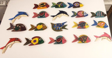 18 Vintage Hand Painted Whimsical Wooden Tropical Fish Figurine  Ornaments picture