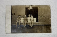 VINTAGE RPPC MILL CREW AT WAREHOUSE ORIGINAL PHOTO POSTCARD picture