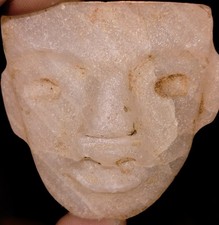 Teotihuacan Pre-columbian Mesoamerican Quartz Mask Pendant Indian Artifact picture