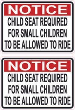 3.5in x 2.5in Child Seat Required Vinyl Stickers picture