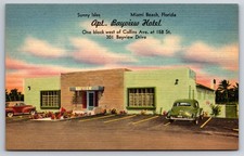 Sunny Isles Miami Beach Florida Apartment Bayview Hotel Motel Cars Postcard picture