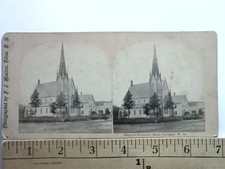 East Canaan NH Baptist Church Stereoview F. J. Moulton Late 1800s Architecture picture