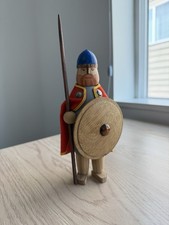 RARE Arne Tjomsland Painted Viking Wood Doll Figure - Norway picture