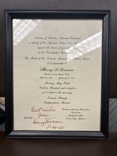 HARRY S. TRUMAN SIGNED - Framed Award Program Signed by HST 1965 picture