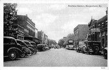 Morganfield Kentucky Business District Street Scene Coke Sign Postcard AA74686 picture
