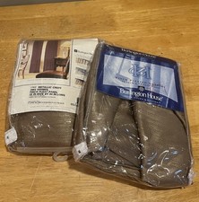 Vtg (2) Burlington House Metallic Crepe Drapery Panels Pinch Pleated 25x84
