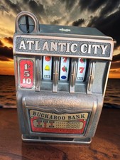 Vintage Buckaroo Bank mechanical slot machine toy Atlantic City picture