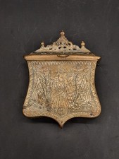 Antique Greek Ottoman Brass Ammo Powder Cartridge Box Palaska  picture