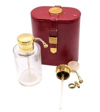 Baccarat For Guerlain Perfume Atomizer In Original Red Leather Case *AS IS* picture