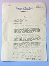1939 King George VI Queen Elizabeth US Capitol Congress Visit Signed Letter picture